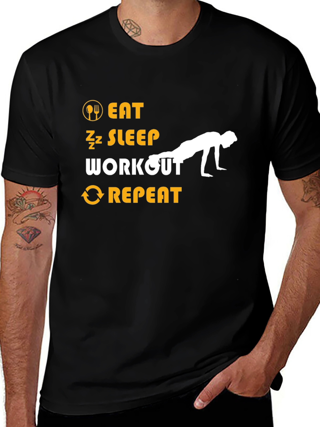 Eat Sleep Workout Repeat Fitness T-Shirt