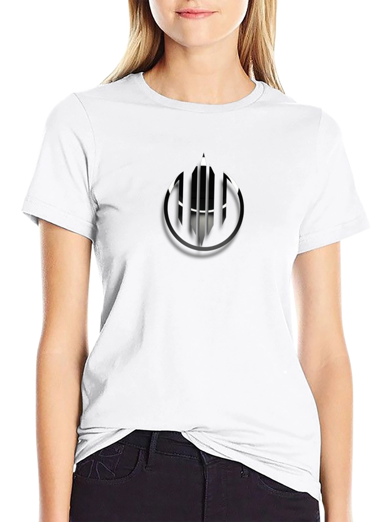 Mens Black Graphic Tee - Unique Abstract Design