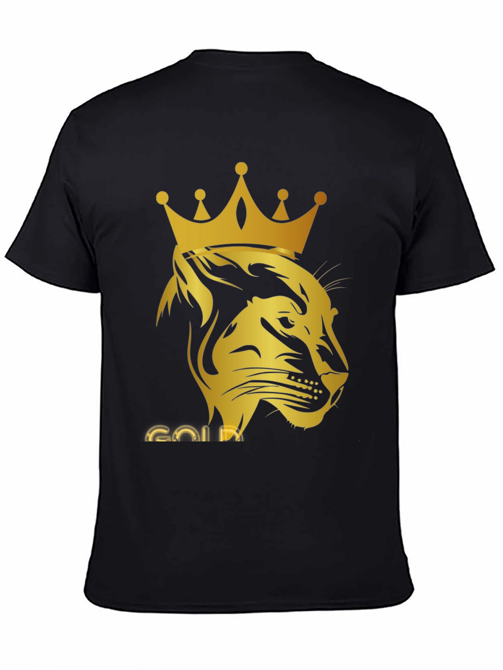 Gold Lion King Graphic Tee - Black