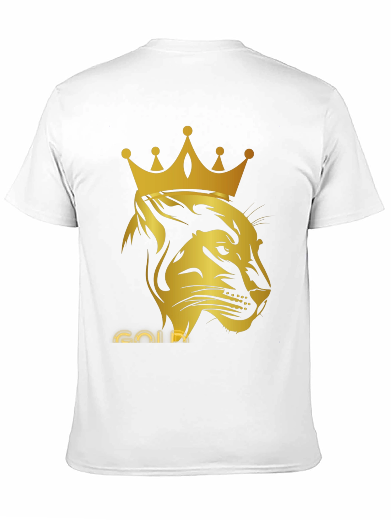 Gold Lion King Graphic Tee - Black