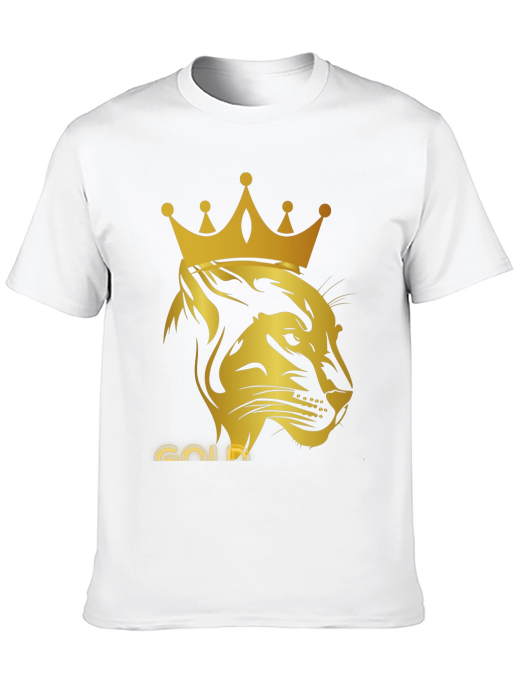 Gold Lion King Graphic Tee - Black