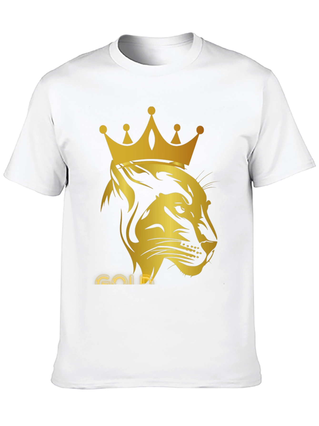 Gold Lion King Graphic Tee - Black