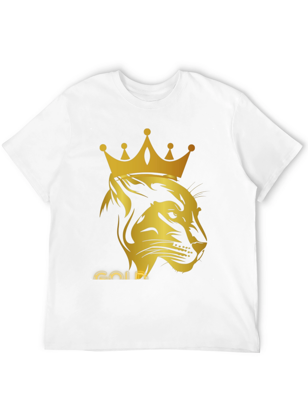 Gold Lion King Graphic Tee - Black