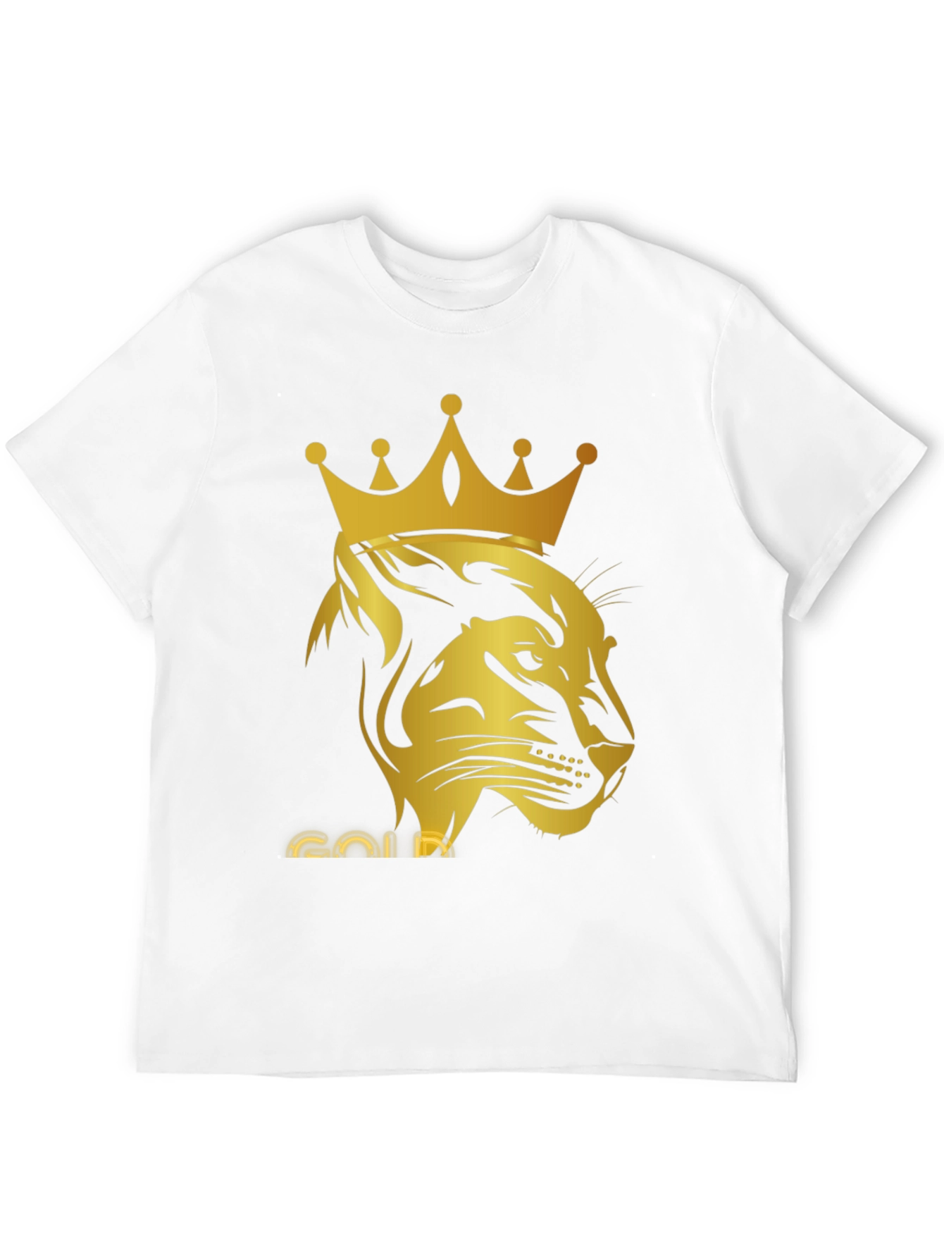 Gold Lion King Graphic Tee - Black