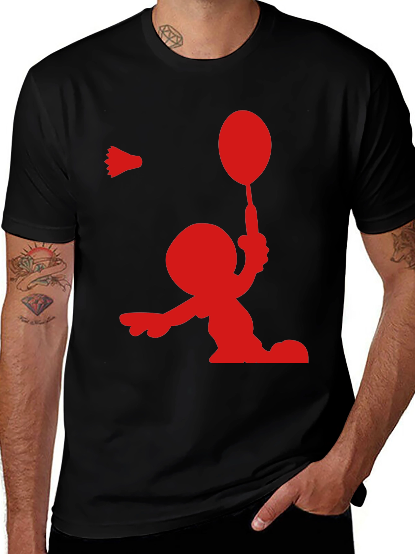 Badminton Player Graphic Tee - Sporty Stylish Shirt