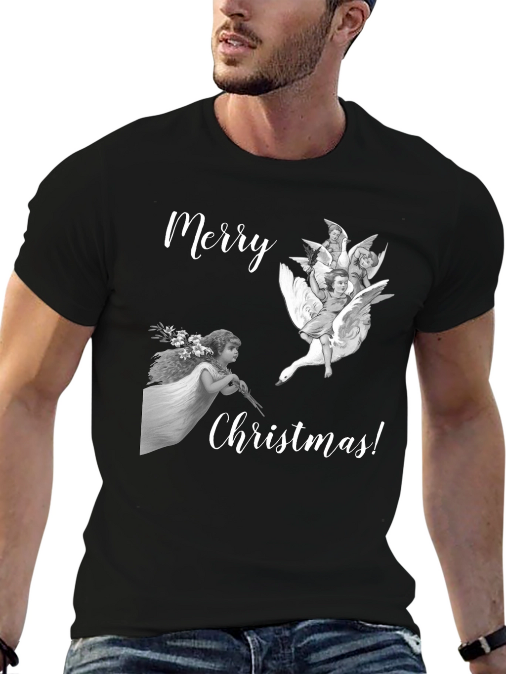 Merry Christmas Angels Graphic Tee