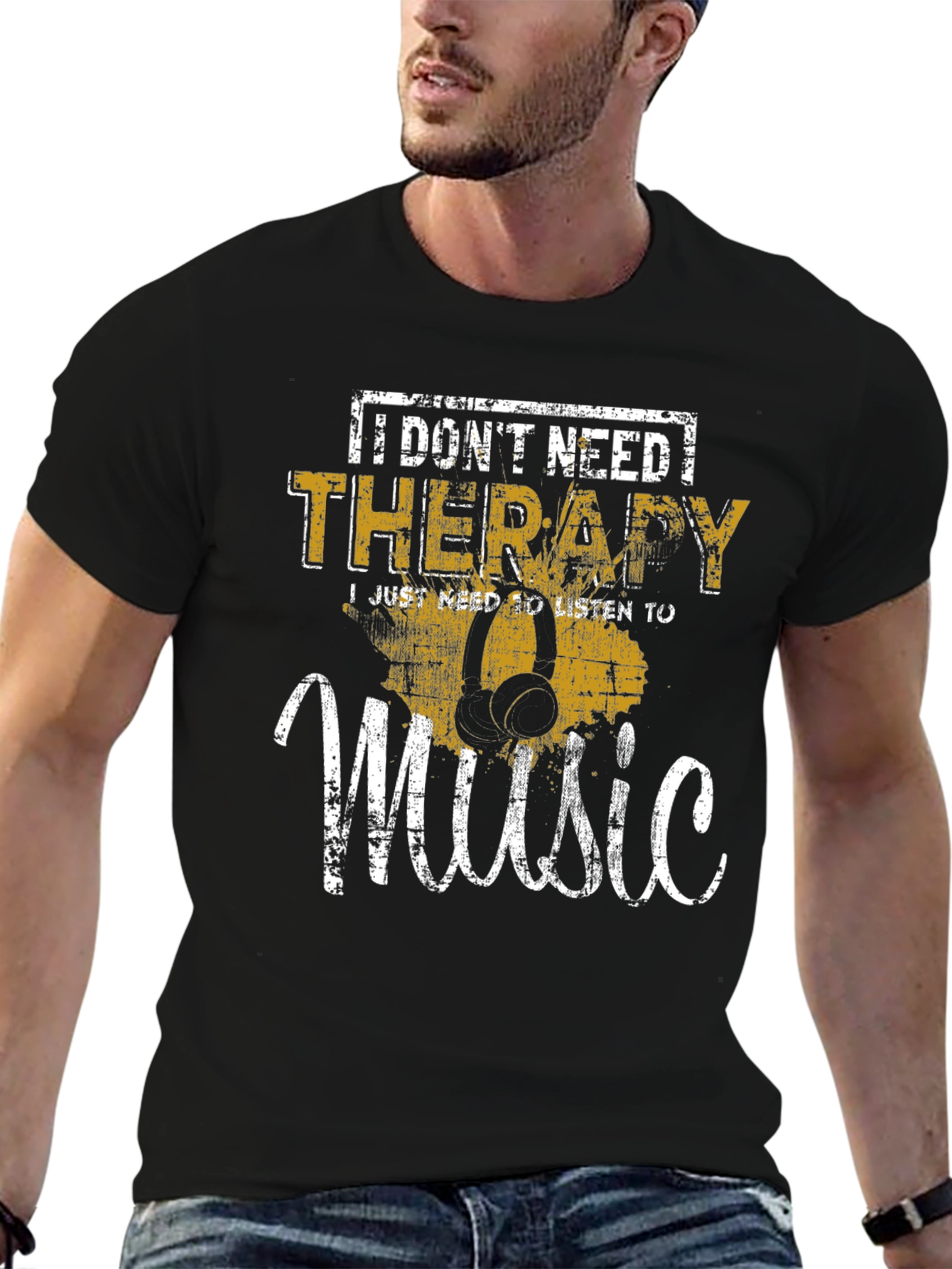 Music Therapy Graphic Tee - Funny Musician T-Shirt