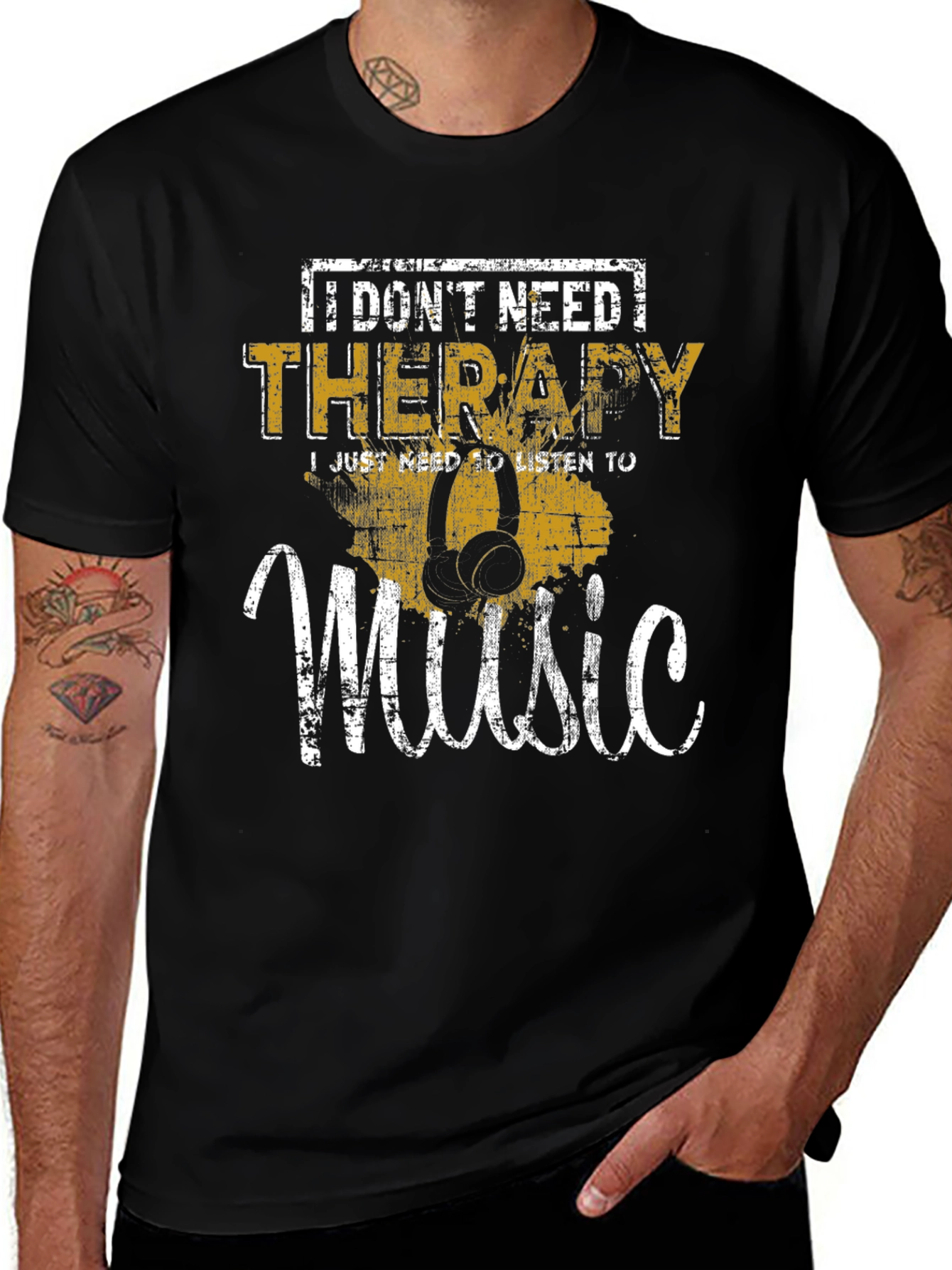 Music Therapy Graphic Tee - Funny Musician T-Shirt