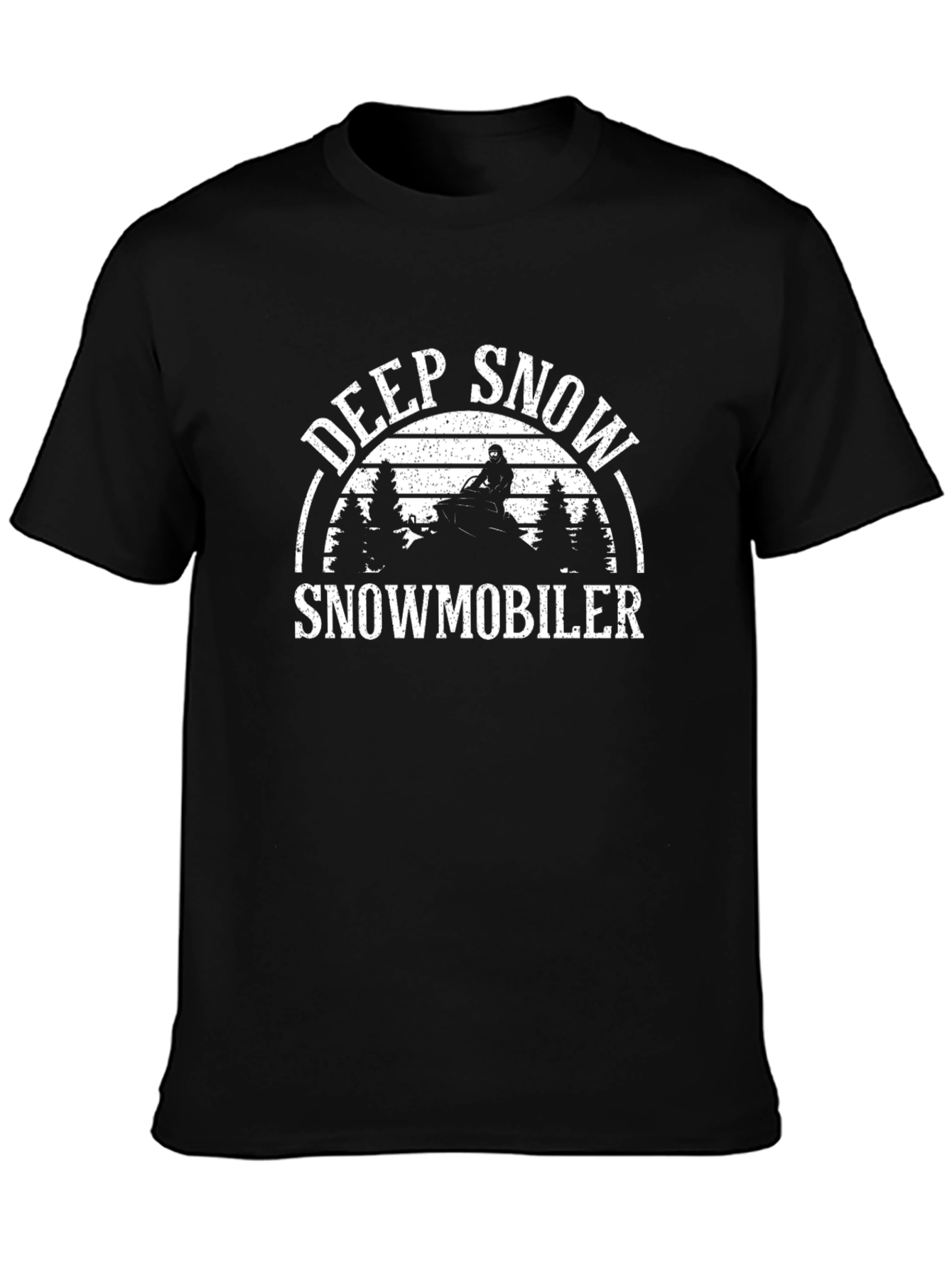 Deep Snow Snowmobiler Graphic T-Shirt