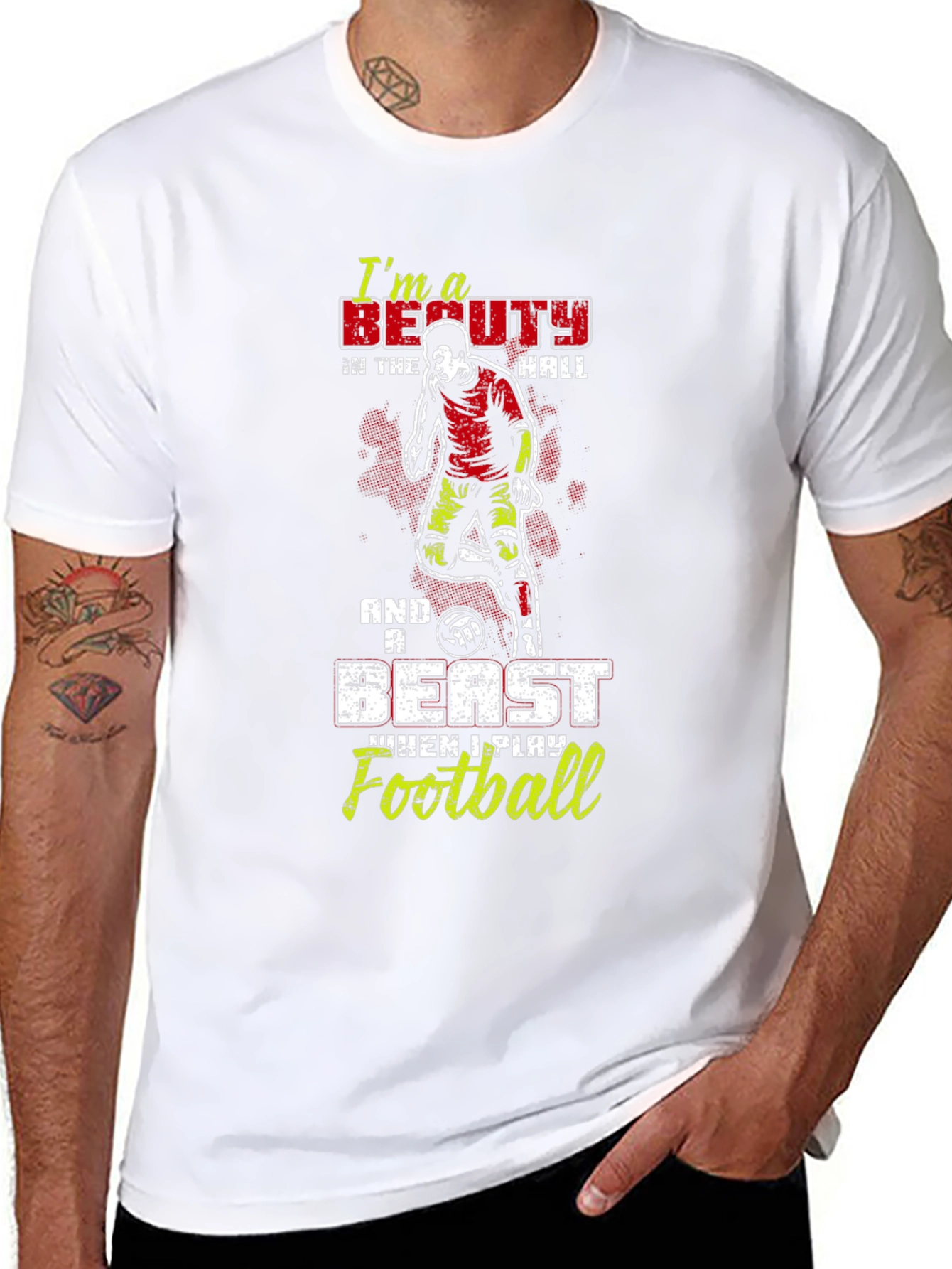 Beauty and Beast Football T-Shirt