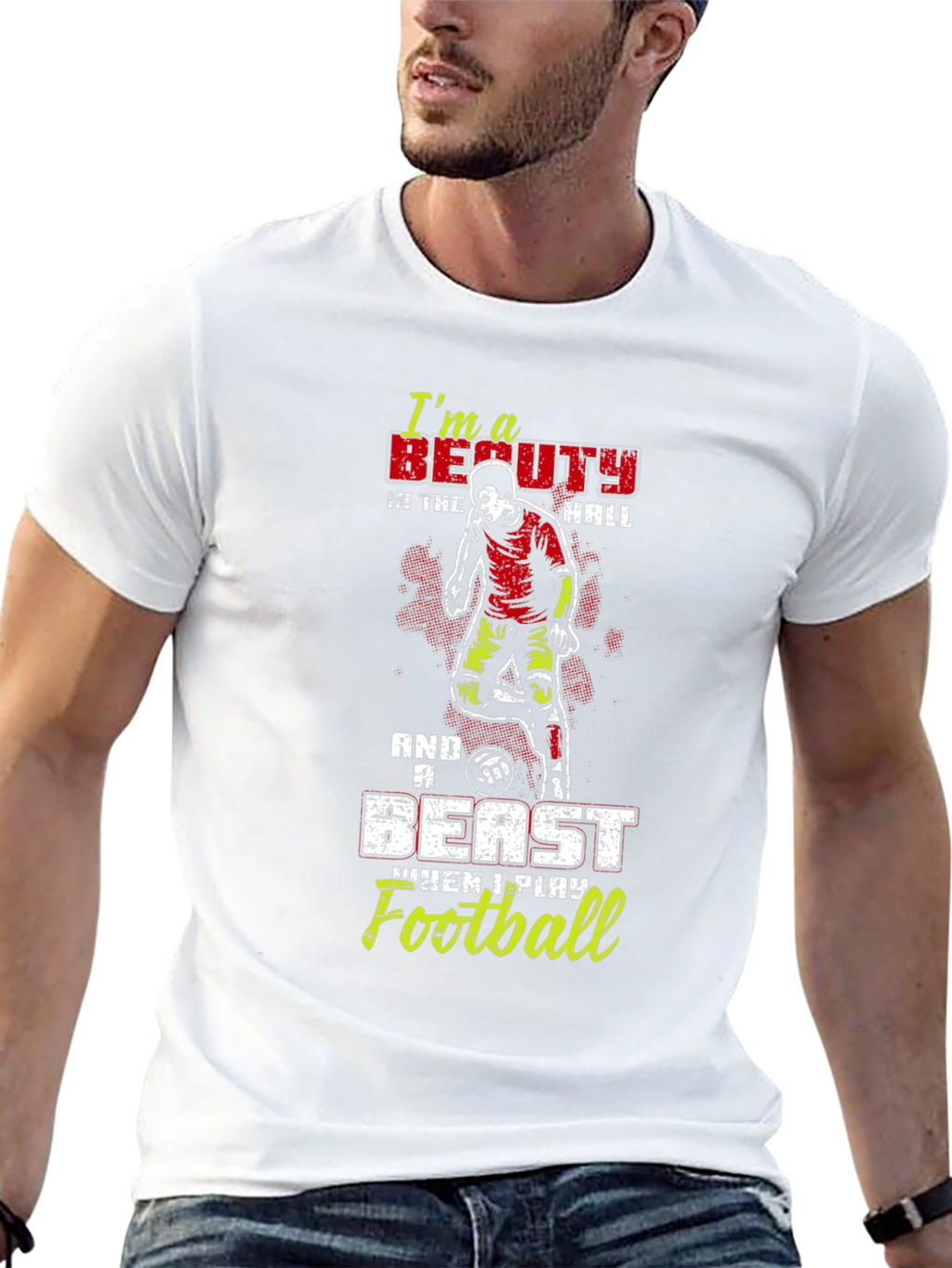Beauty and Beast Football T-Shirt