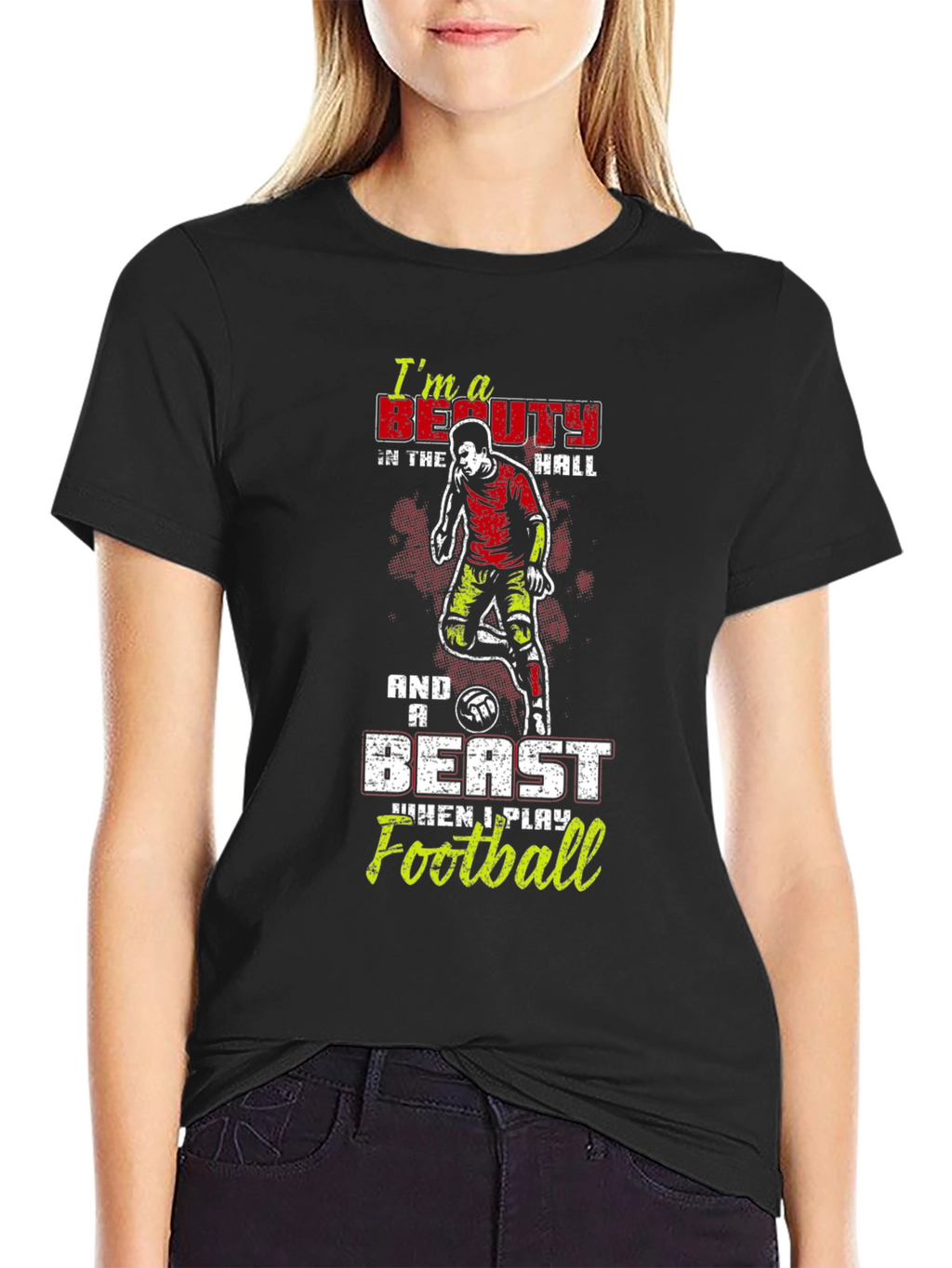 Beauty and Beast Football T-Shirt