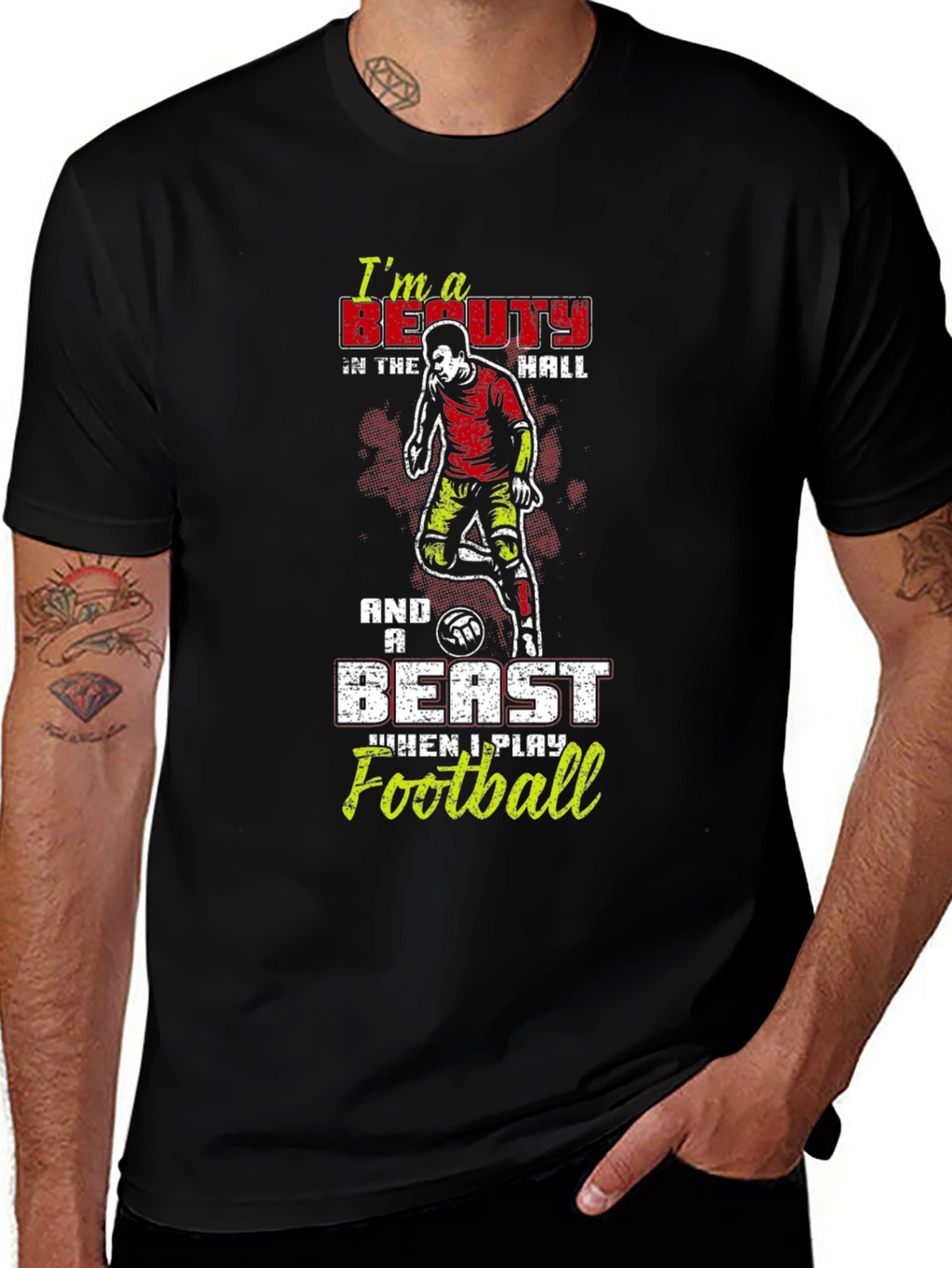 Beauty and Beast Football T-Shirt