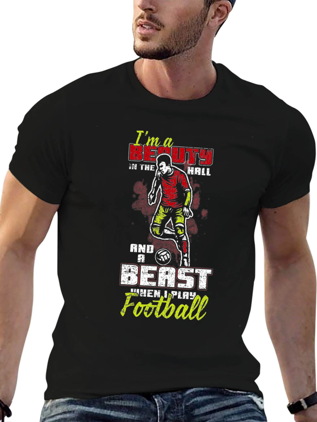 Beauty and Beast Football T-Shirt