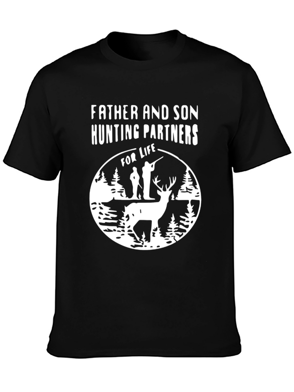 Father and Son Hunting Partners Black T-Shirt