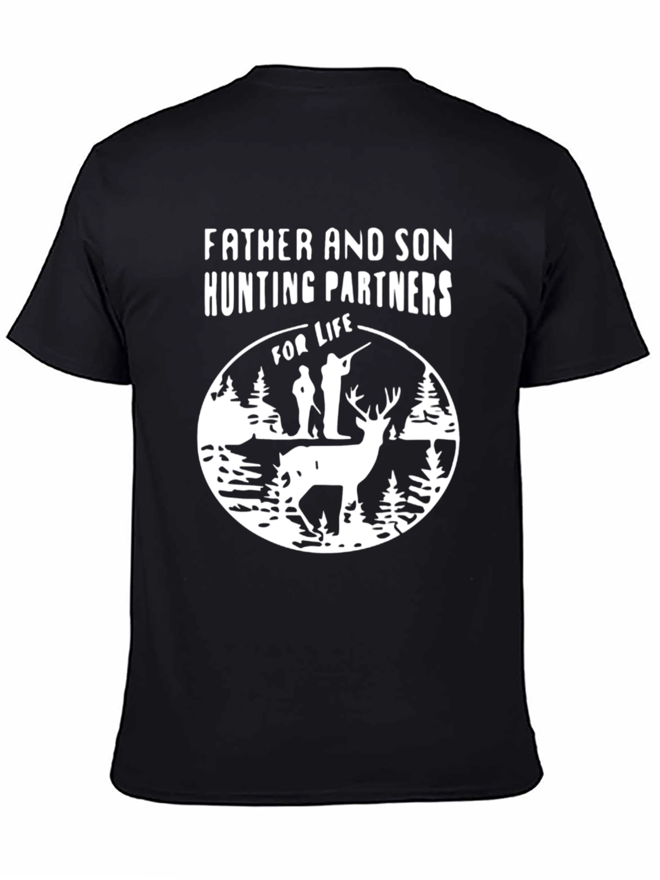 Father and Son Hunting Partners Black T-Shirt