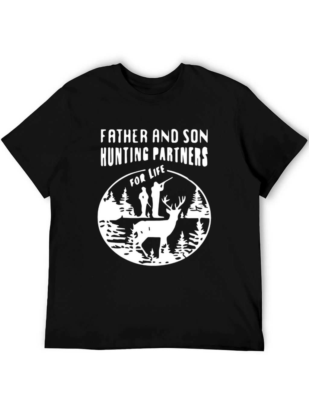 Father and Son Hunting Partners Black T-Shirt
