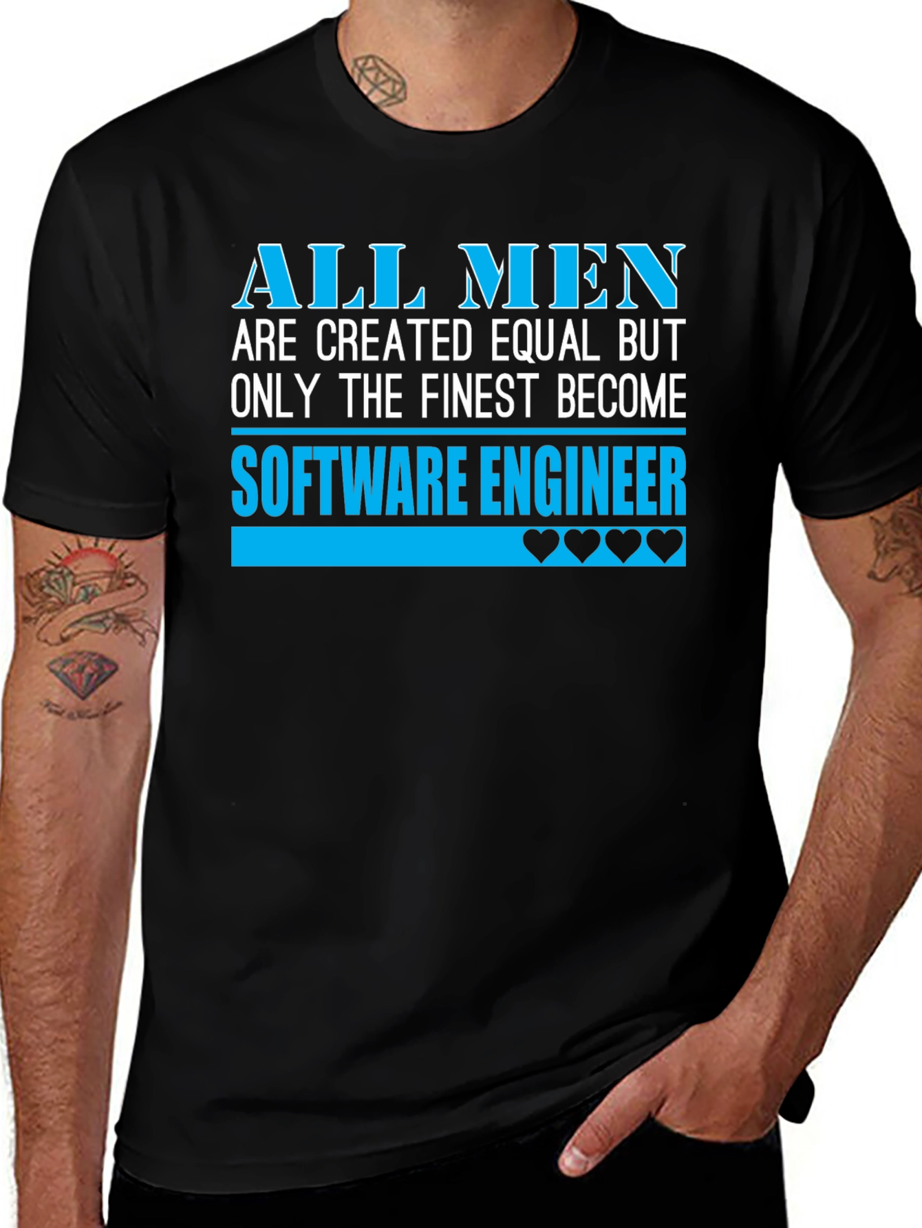 Finest Software Engineer Black T-Shirt