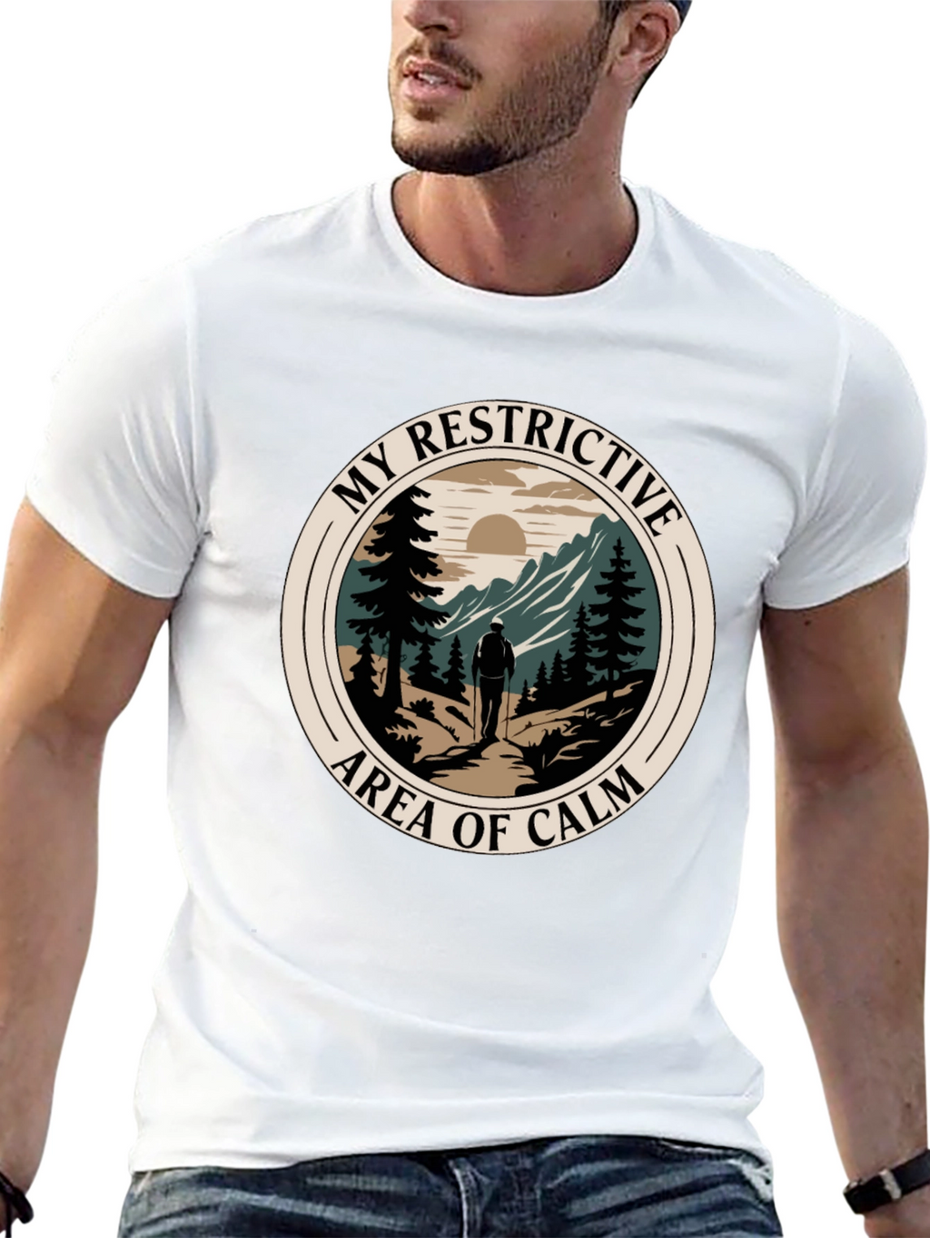 Restrictive Area of Calm Hiker Graphic T-Shirt