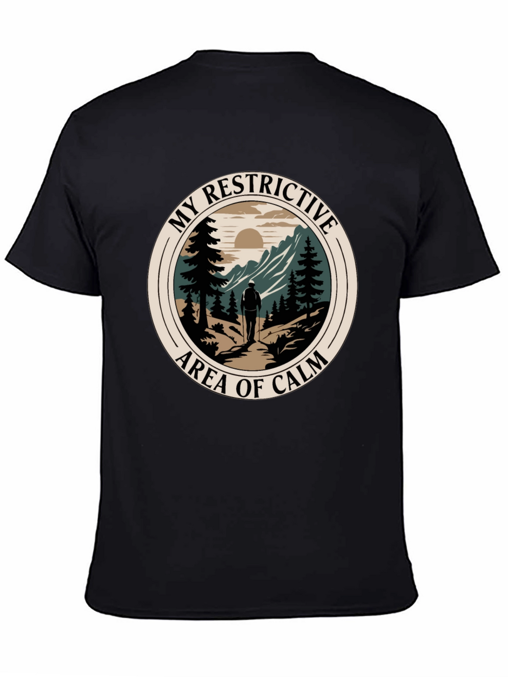Restrictive Area of Calm Hiker Graphic T-Shirt