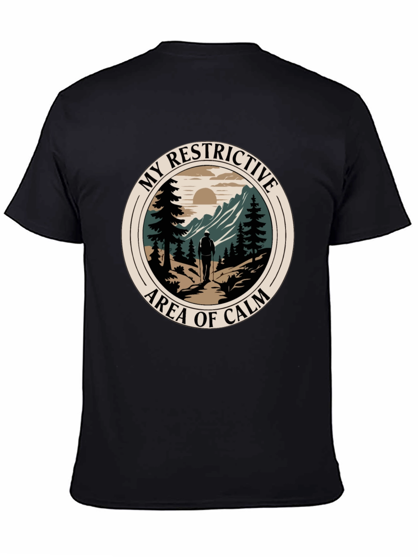 Restrictive Area of Calm Hiker Graphic T-Shirt