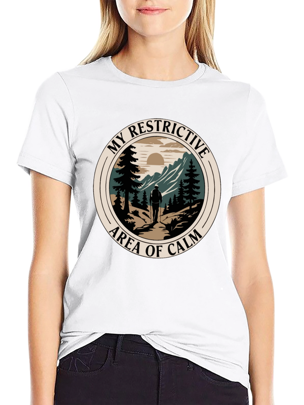 Restrictive Area of Calm Hiker Graphic T-Shirt
