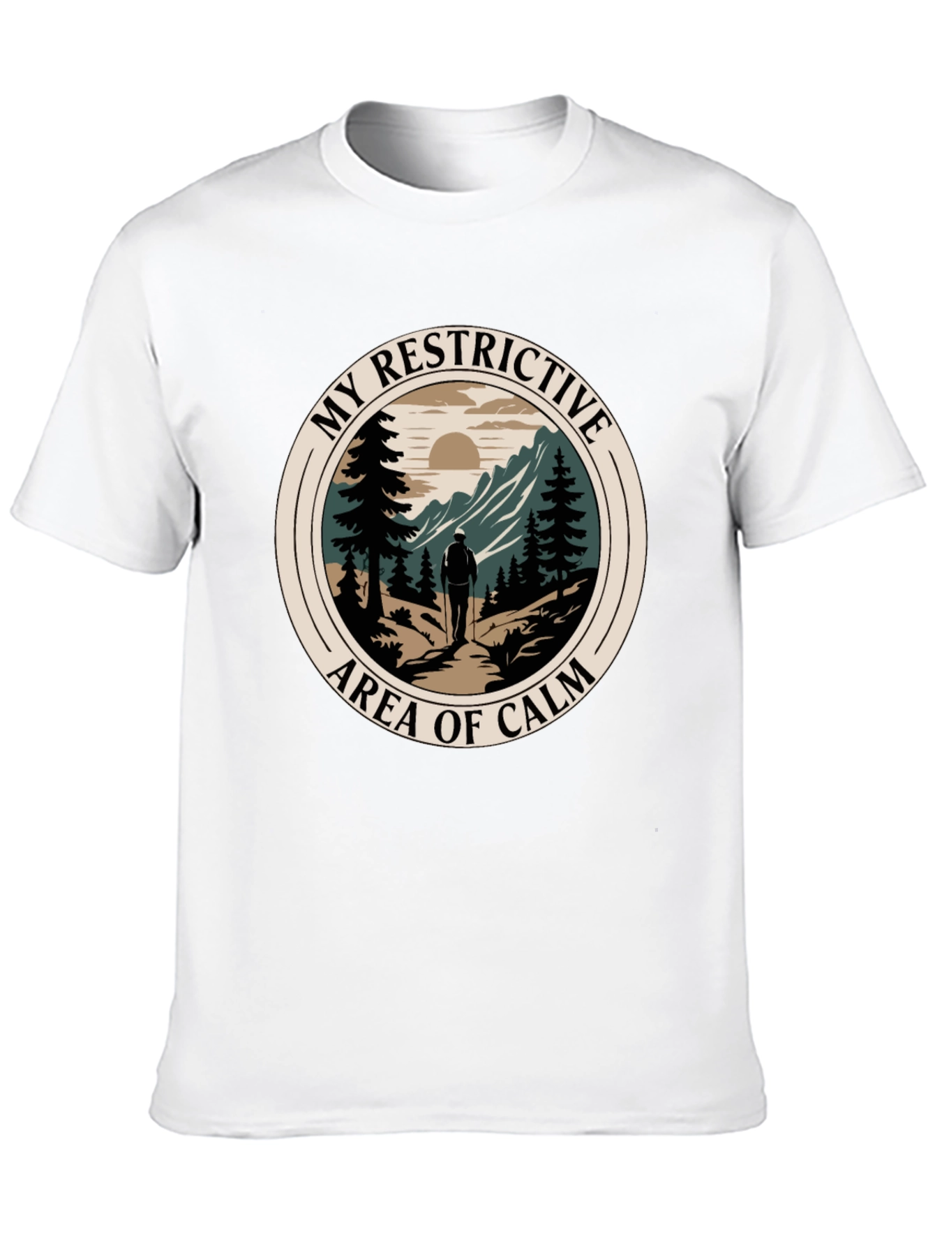 Restrictive Area of Calm Hiker Graphic T-Shirt