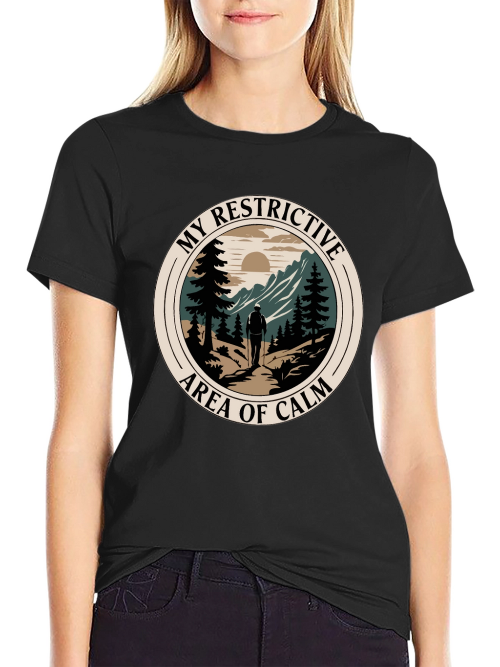Restrictive Area of Calm Hiker Graphic T-Shirt