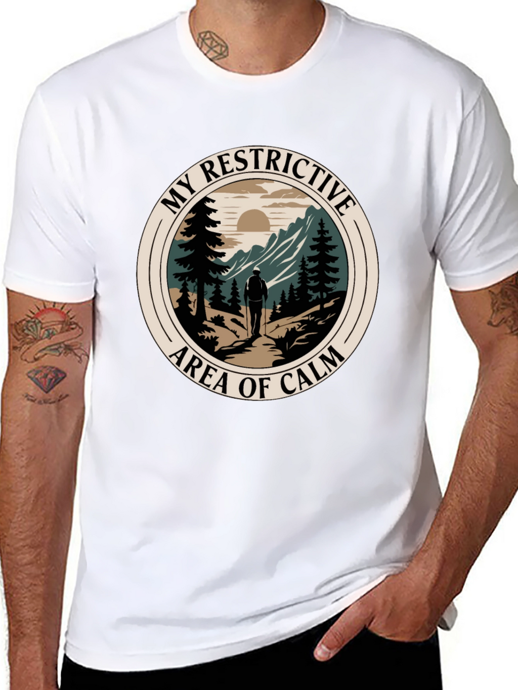 Restrictive Area of Calm Hiker Graphic T-Shirt