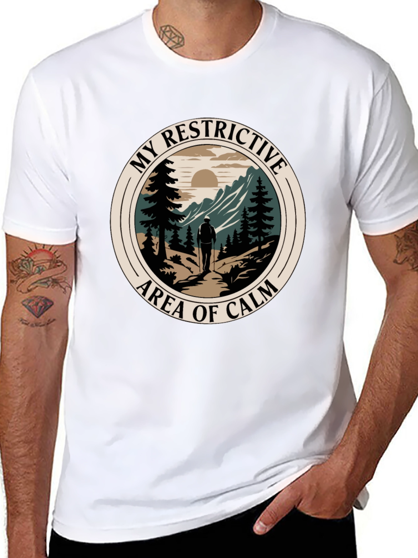 Restrictive Area of Calm Hiker Graphic T-Shirt
