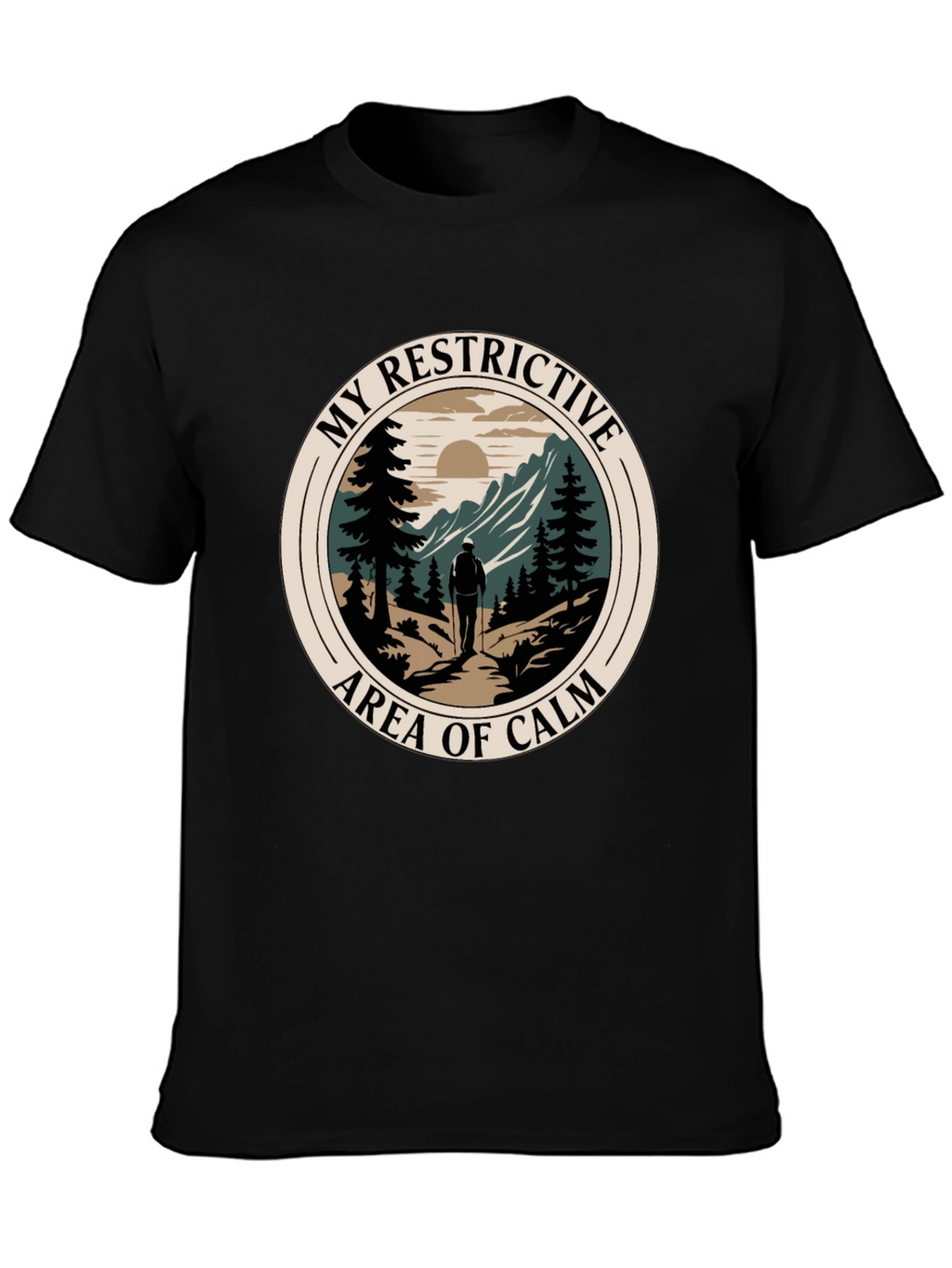 Restrictive Area of Calm Hiker Graphic T-Shirt