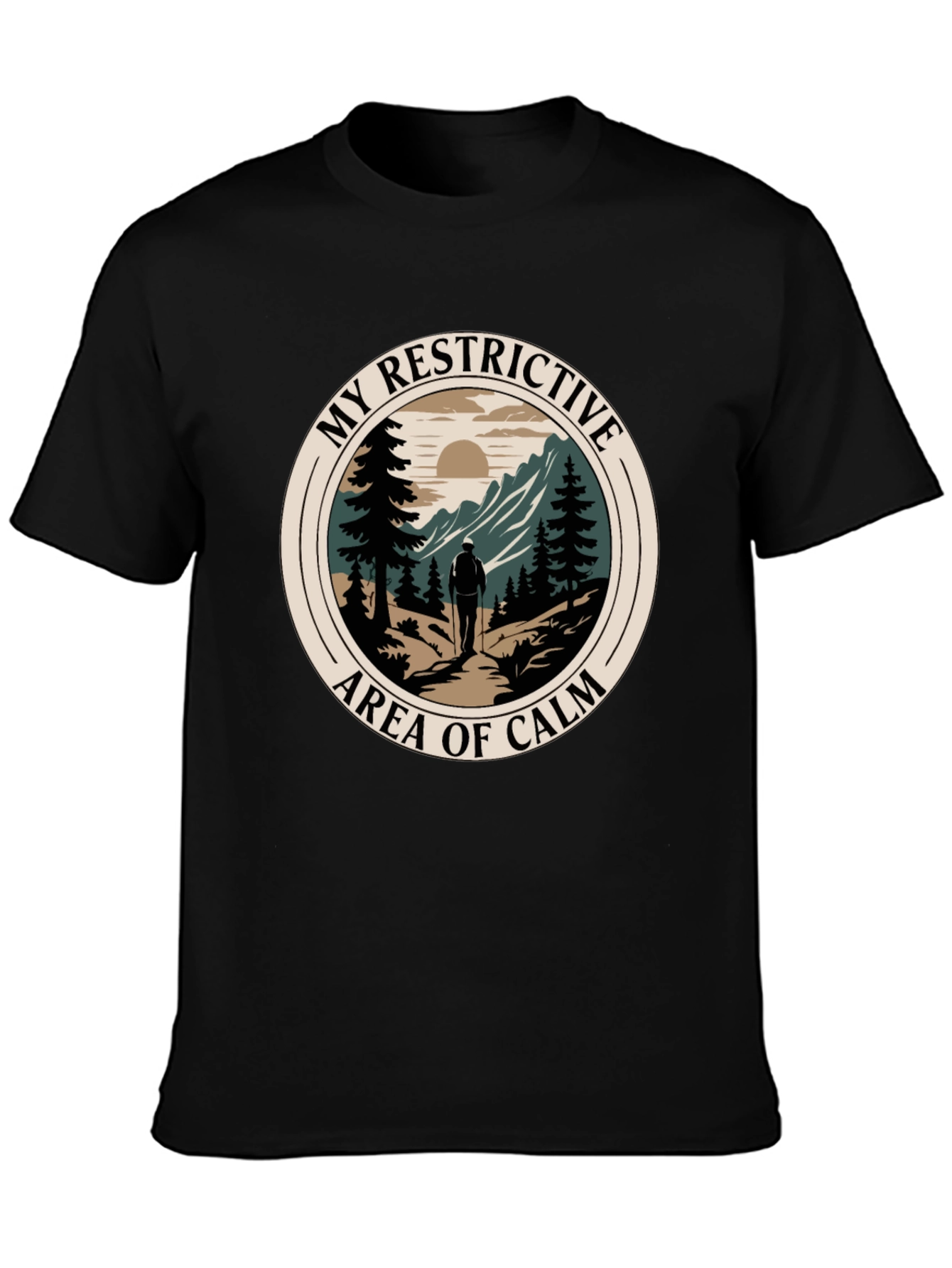 Restrictive Area of Calm Hiker Graphic T-Shirt