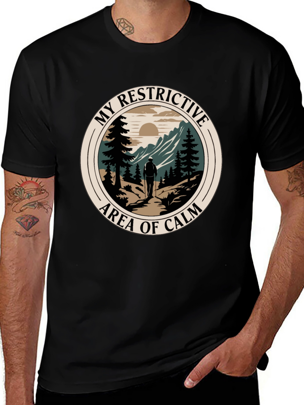 Restrictive Area of Calm Hiker Graphic T-Shirt