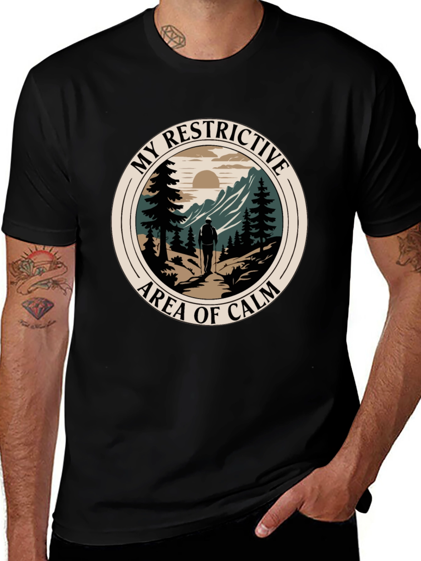 Restrictive Area of Calm Hiker Graphic T-Shirt
