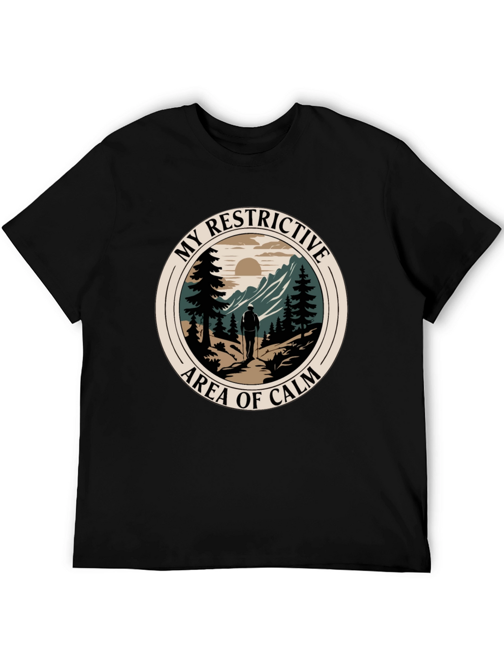 Restrictive Area of Calm Hiker Graphic T-Shirt