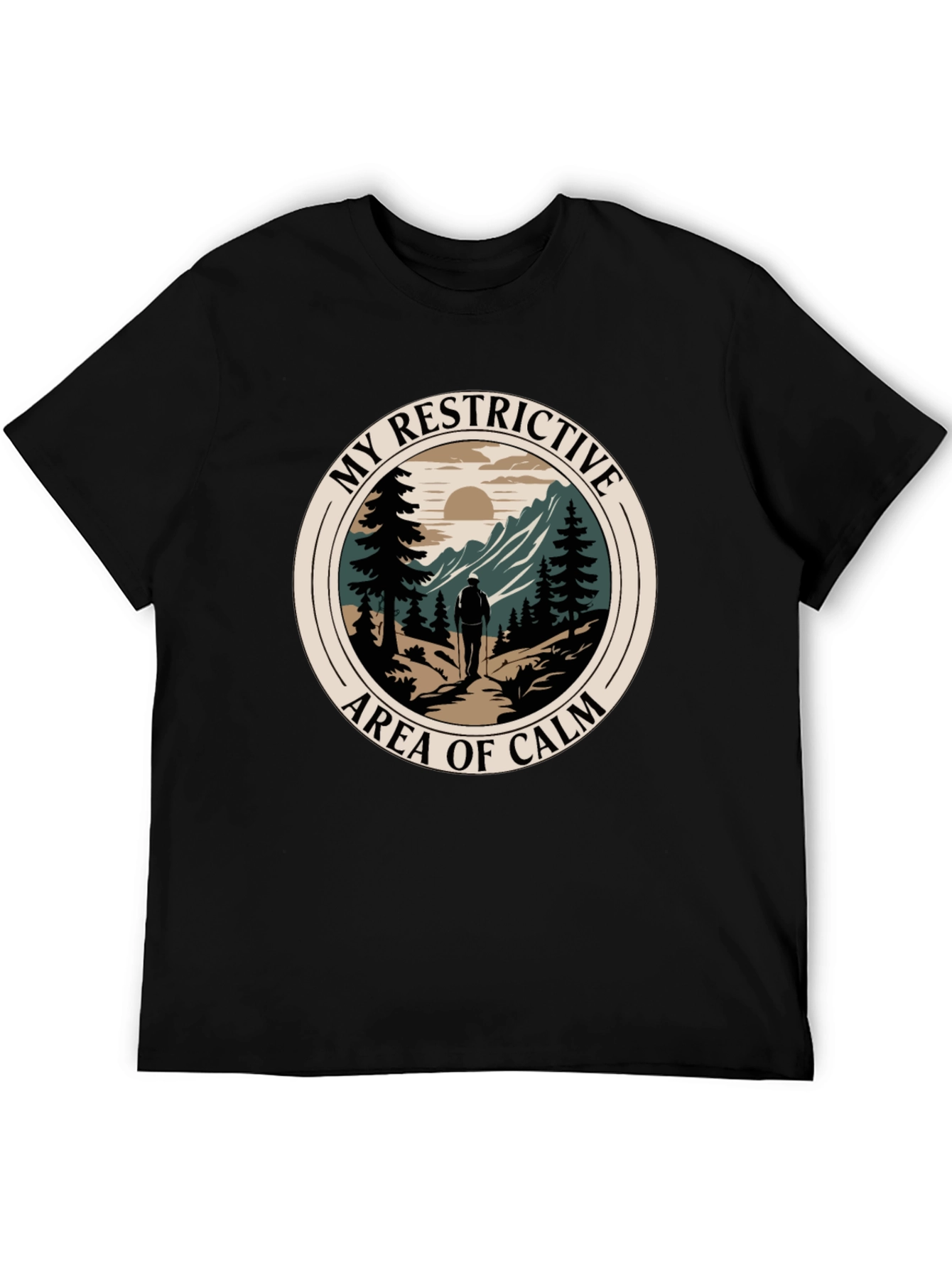 Restrictive Area of Calm Hiker Graphic T-Shirt