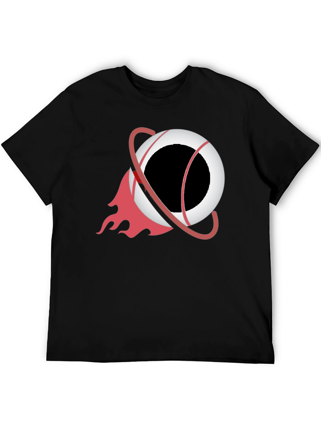 Black T-Shirt with Orbit Graphic