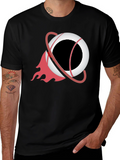Black T-Shirt with Orbit Graphic