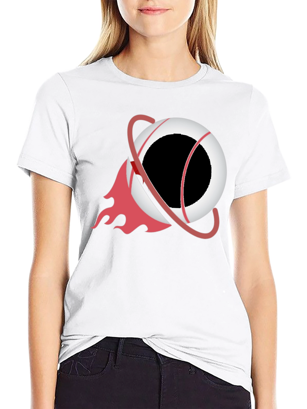 Black T-Shirt with Orbit Graphic