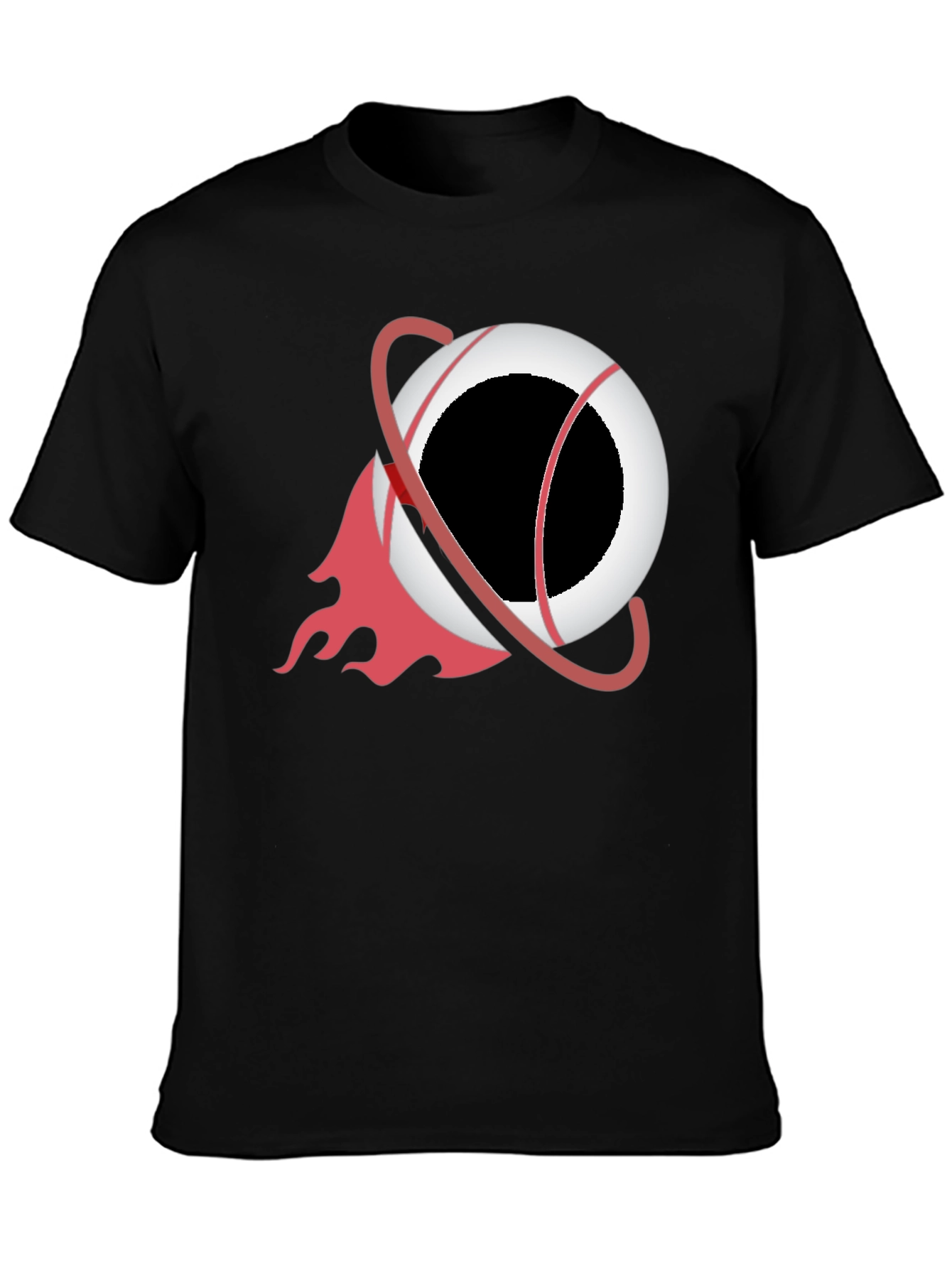Black T-Shirt with Orbit Graphic