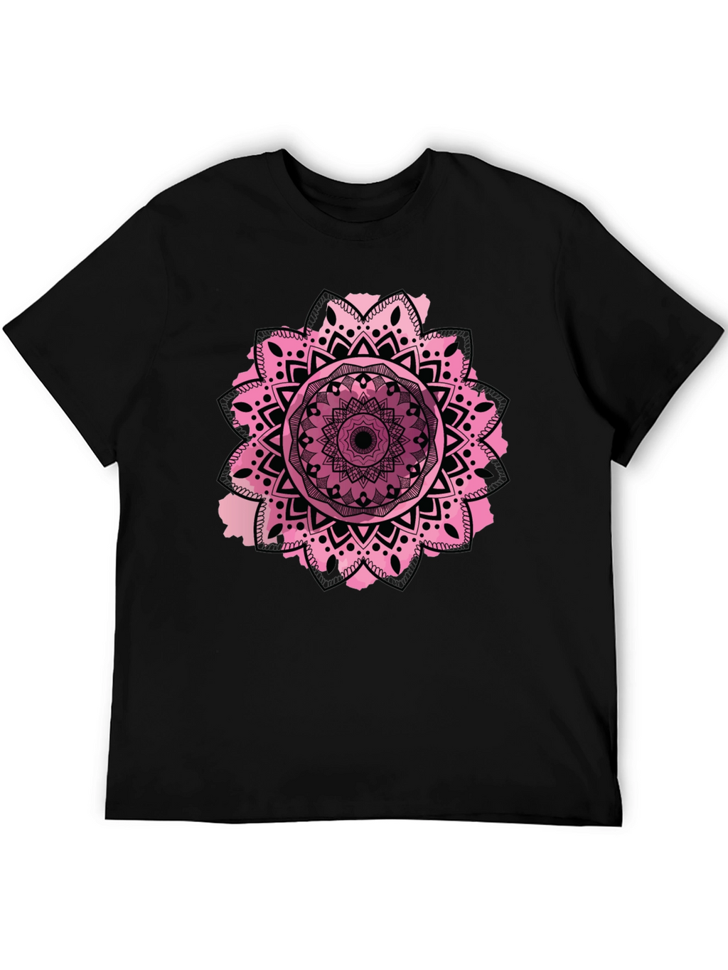 Mandala Design Mens Black T-Shirt