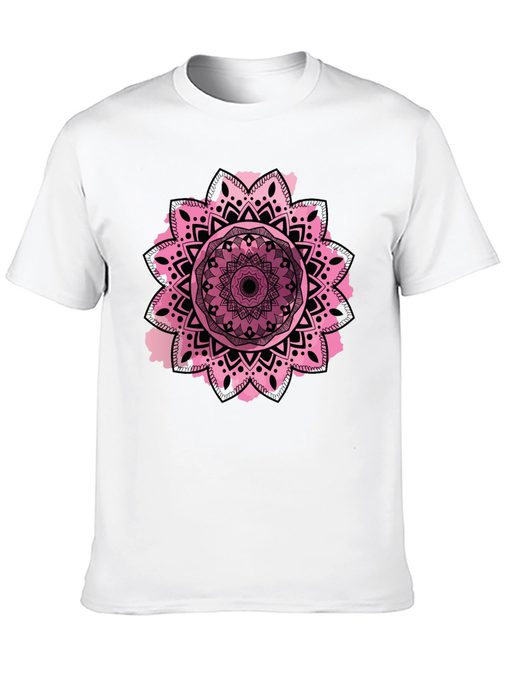 Mandala Design Mens Black T-Shirt