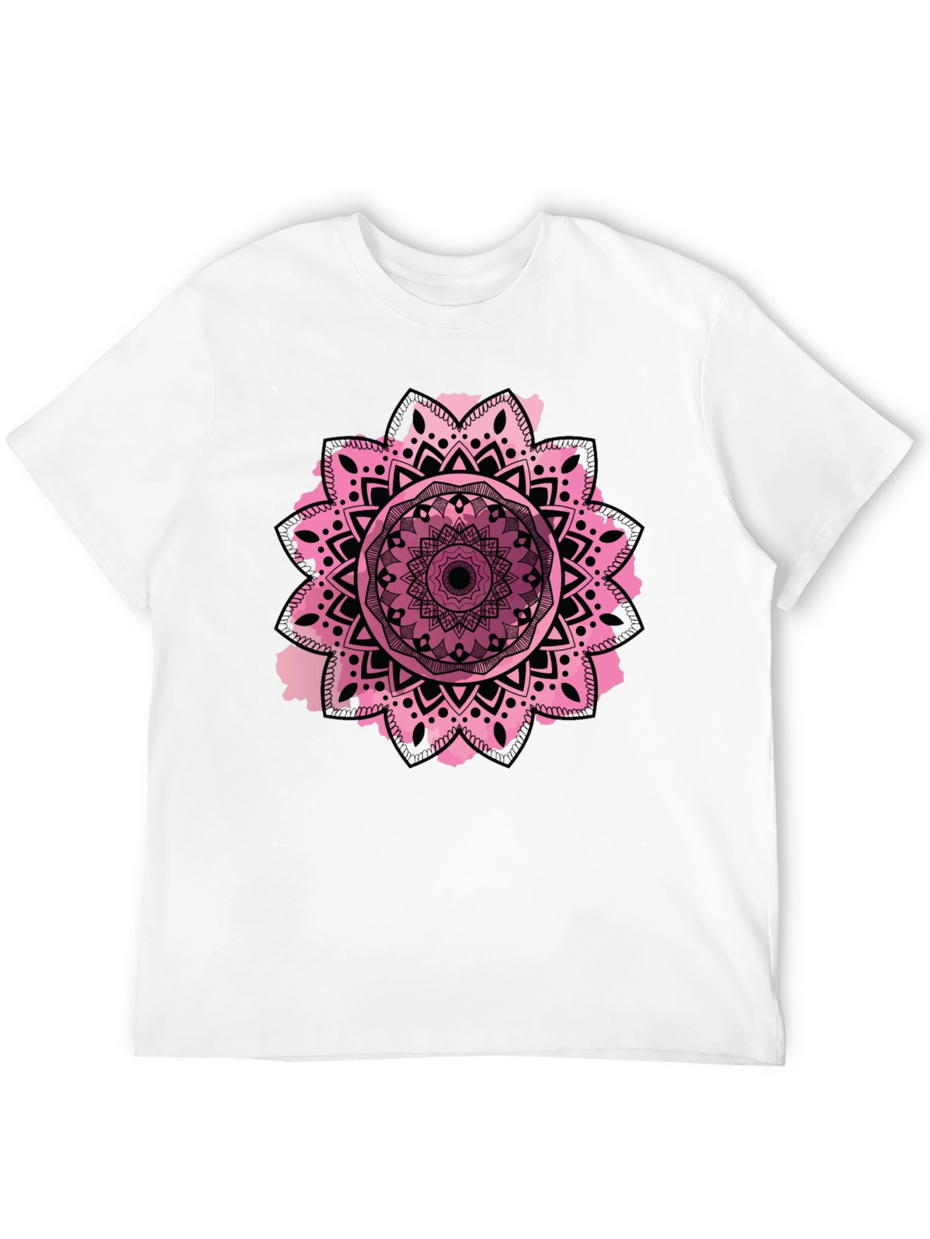 Mandala Design Mens Black T-Shirt