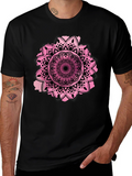 Mandala Design Mens Black T-Shirt