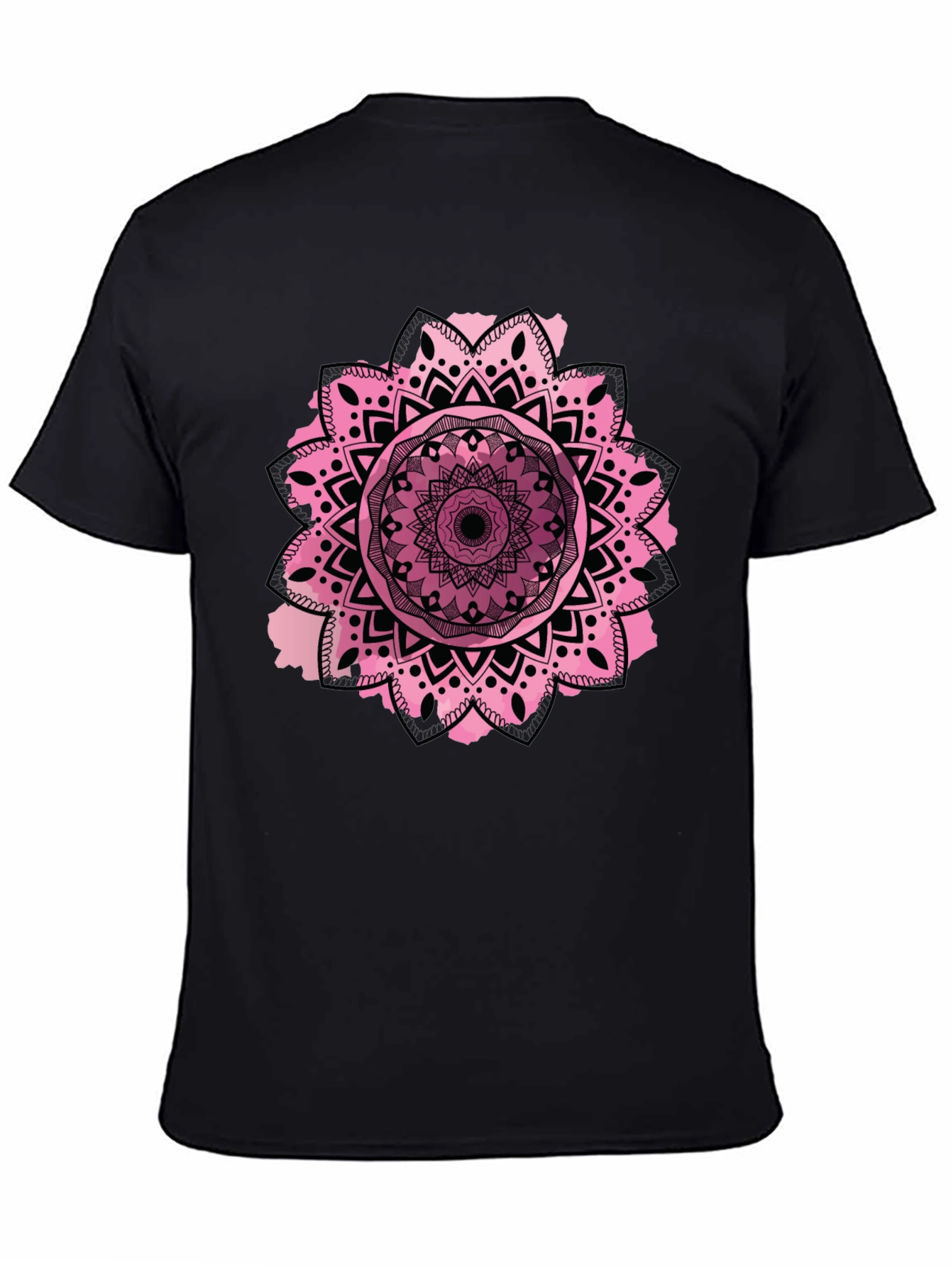 Mandala Design Mens Black T-Shirt
