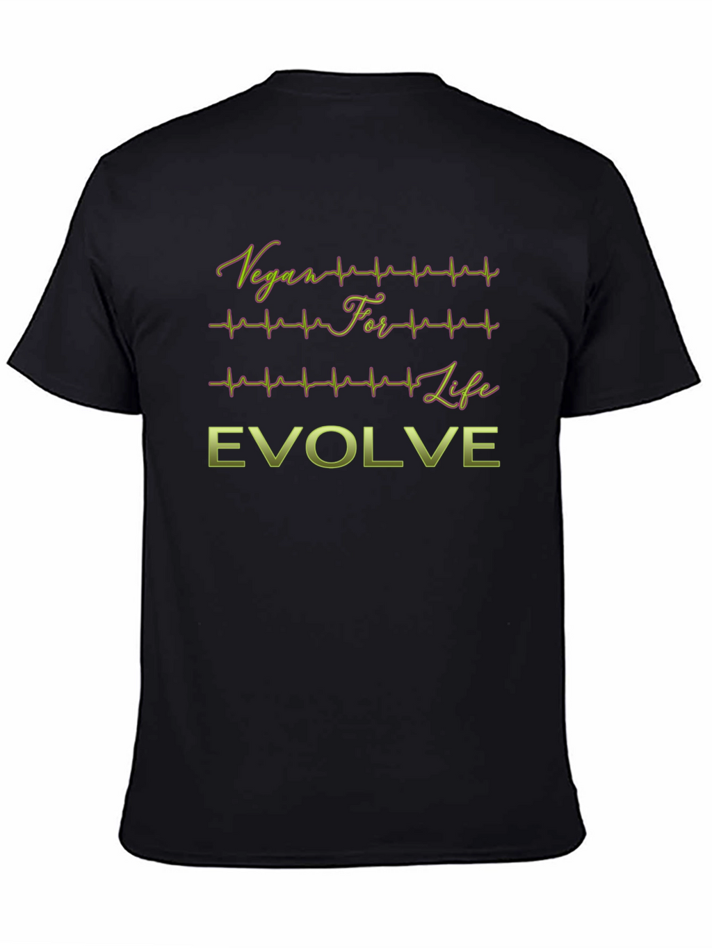 Vegan For Life Evolve Black T-Shirt