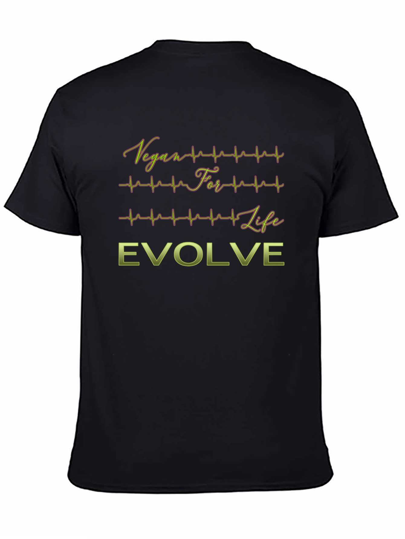 Vegan For Life Evolve Black T-Shirt