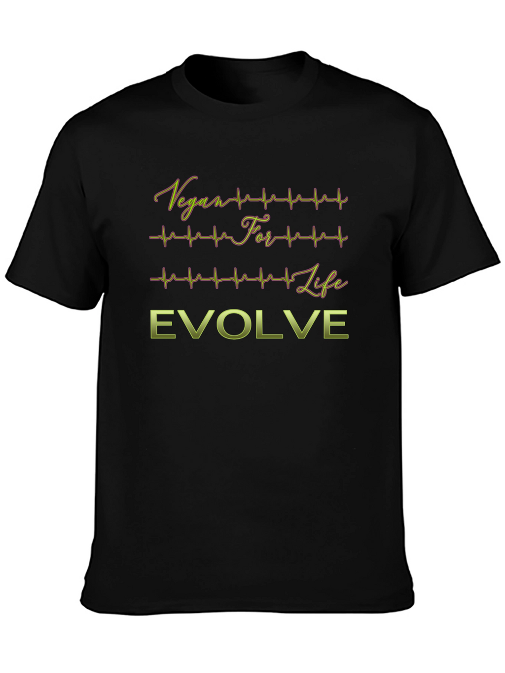 Vegan For Life Evolve Black T-Shirt