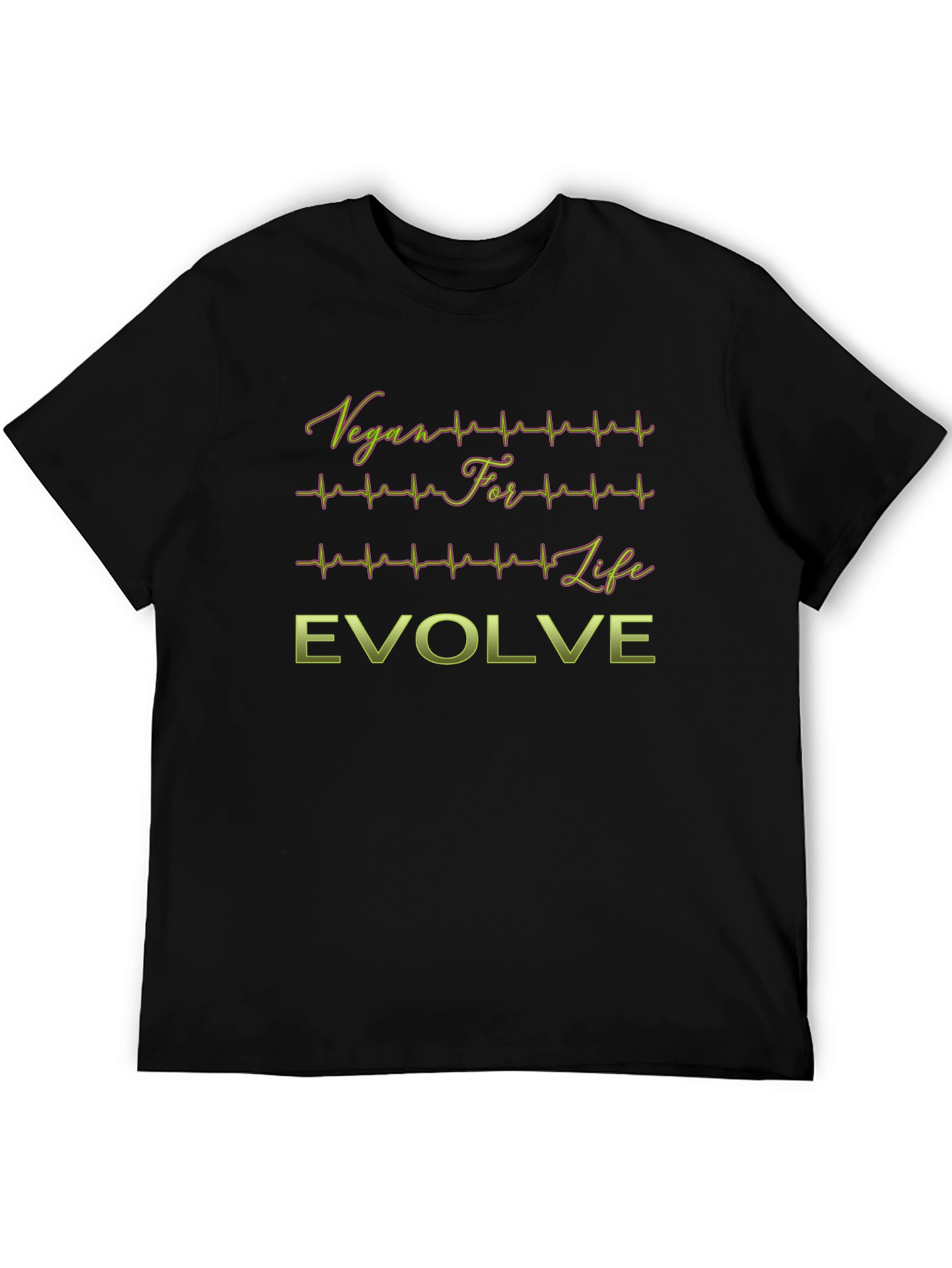 Vegan For Life Evolve Black T-Shirt