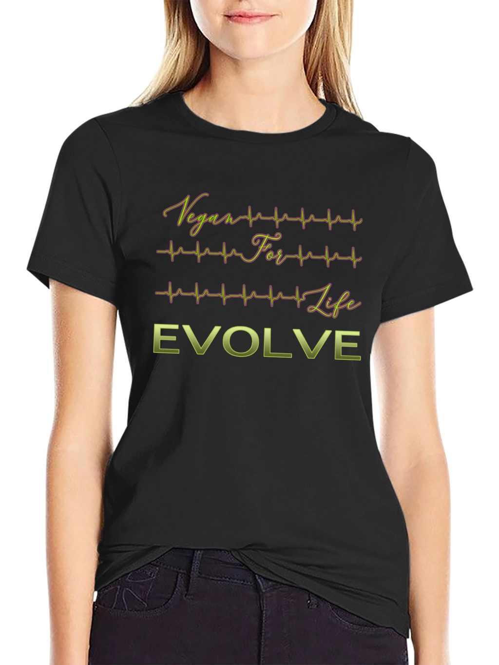 Vegan For Life Evolve Black T-Shirt